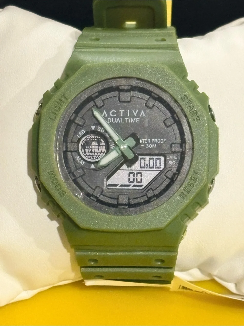 Activa Army Green Digital-Analog Sport Watch